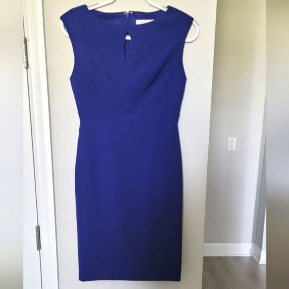 Kay Unger Blue keyhole front dress size 2 - Picture 1 of 13